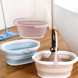 2-5 HEEPDD Collapsible Mop Bucket, Large Capacity, Portable Handle, Sturdy PP, Multifunction Car Wash Bucket with Collapsible Design for Easy Storage,