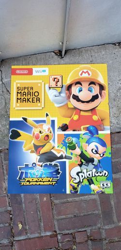 Wii U Mario Maker Gamestop Kiosk Poster
