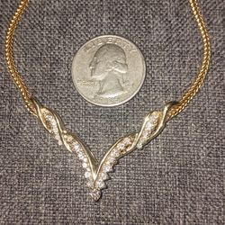 14k Gold Diamond Necklace 