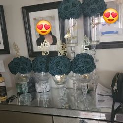 Quinceanera Center Pieces Emerald Green