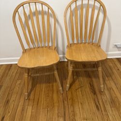 2 Wood Chairs 