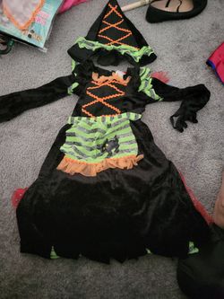 Girls Halloween Witch Costume with Hat