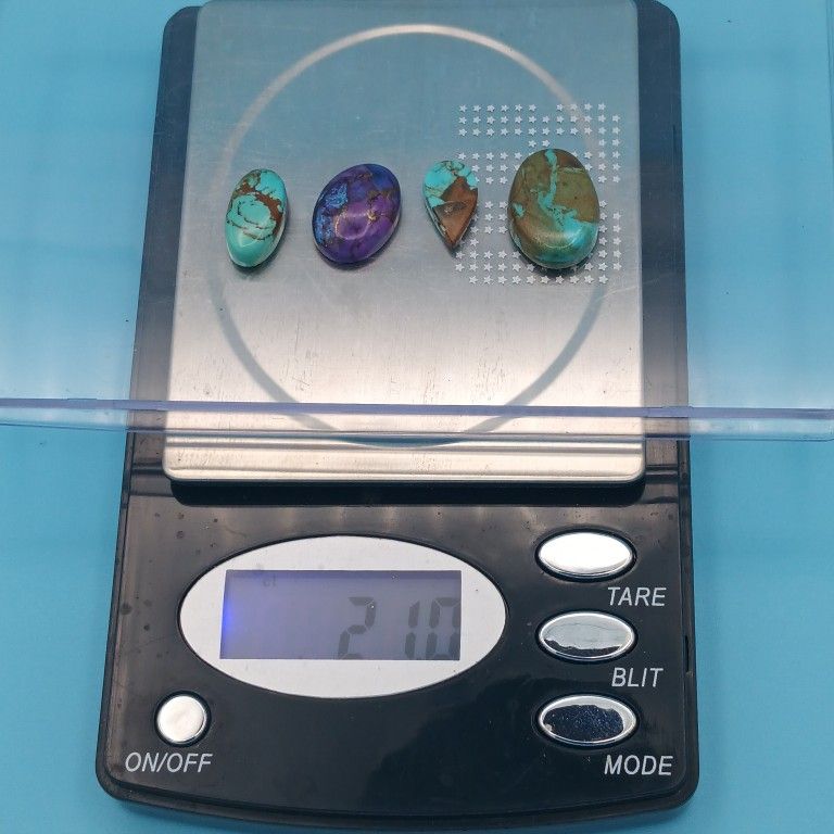 21 carat Natural Number 8 Turquoise Gemstones & 1 Purple Dyed Turquoise