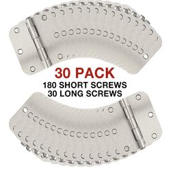 30 Pack Rounded Satin Door Hinges Brushed Nickel 3.5 Inch