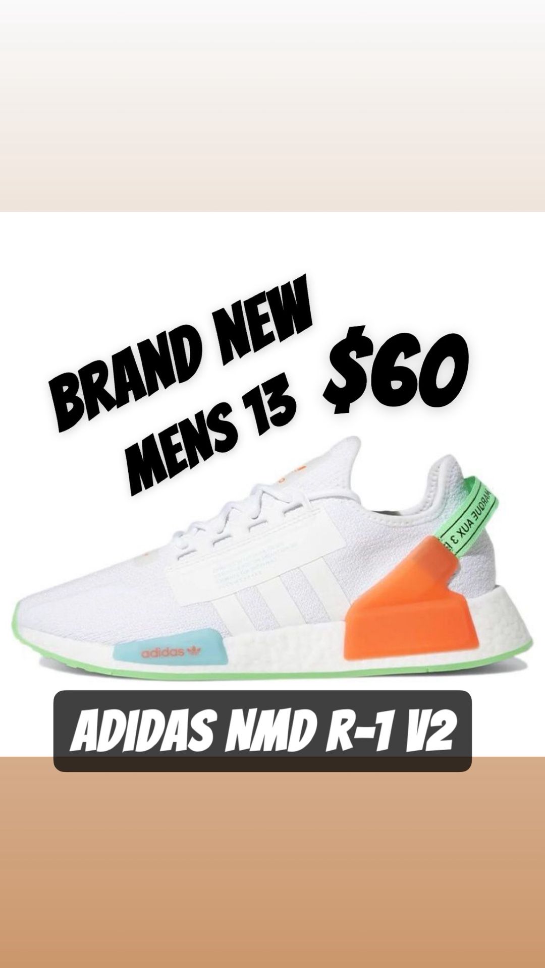 Adidas NMD R-1 V2 Brand New Size 13 Pure Ultra Boost