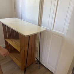 Mid Century Iron Sturdy Stand Utility Table 