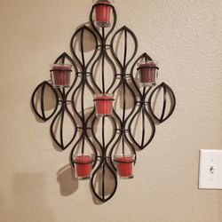 Metal Wall Sconce w/ Candle Holders