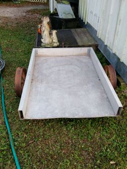 Pull behind aluminium Yard wagon for mower 4' wide x 4'6" long