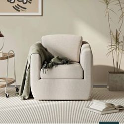 Colamy Home 360 Swivel Armchair Cream Beige