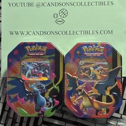 Pokemon TCG - Mega Charizard ex Tin (Set of 2 Tins) - Brand New Sealed