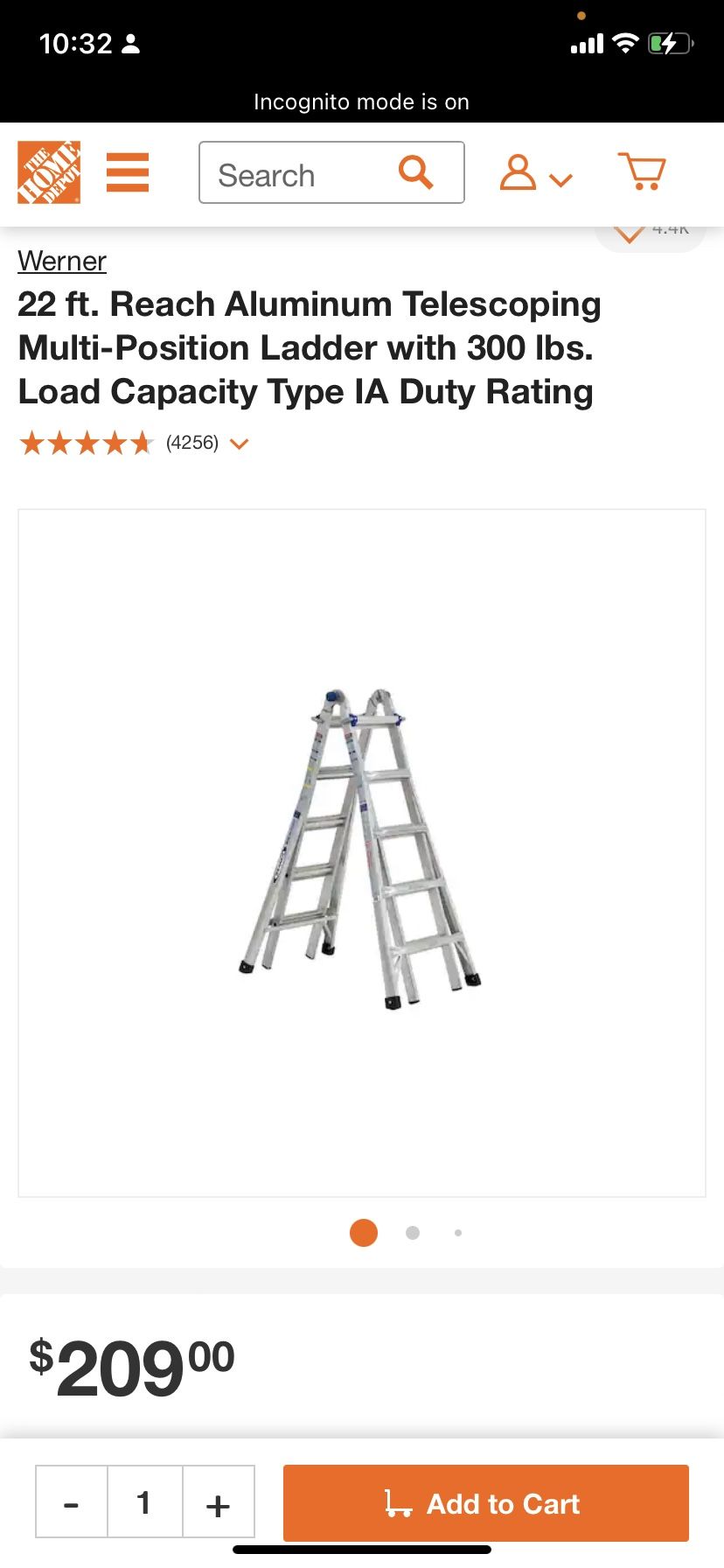 Aluminum Telescoping MultiPosition Ladder for Sale in Wimauma, FL