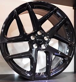 22x10 5x108 +37ET D05 RANGE ROVER GLOSS BLACK WHEELS