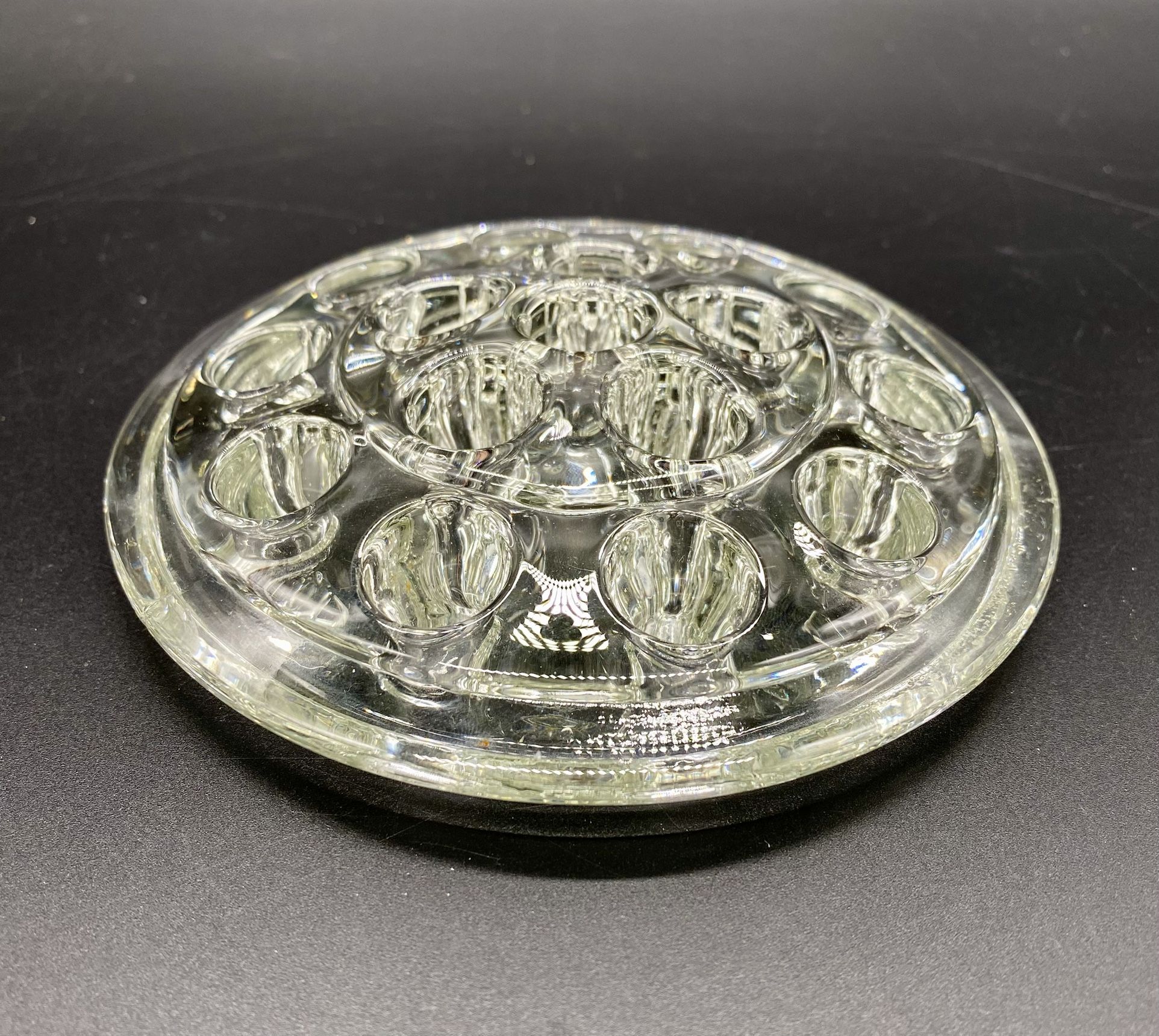 Round Glass 16 Hole Flower Frog