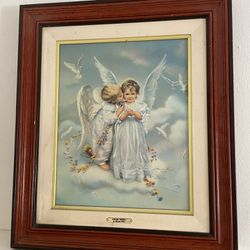 Painting with frame ANGEL KISSES by Sandra Kuck
