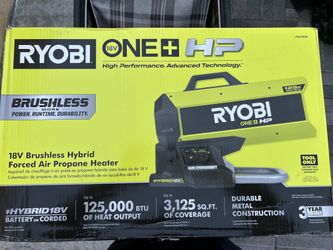 ONE+ HP 18V Brushless Cordless 125K BTU Hybrid Forced Air Propane Heater