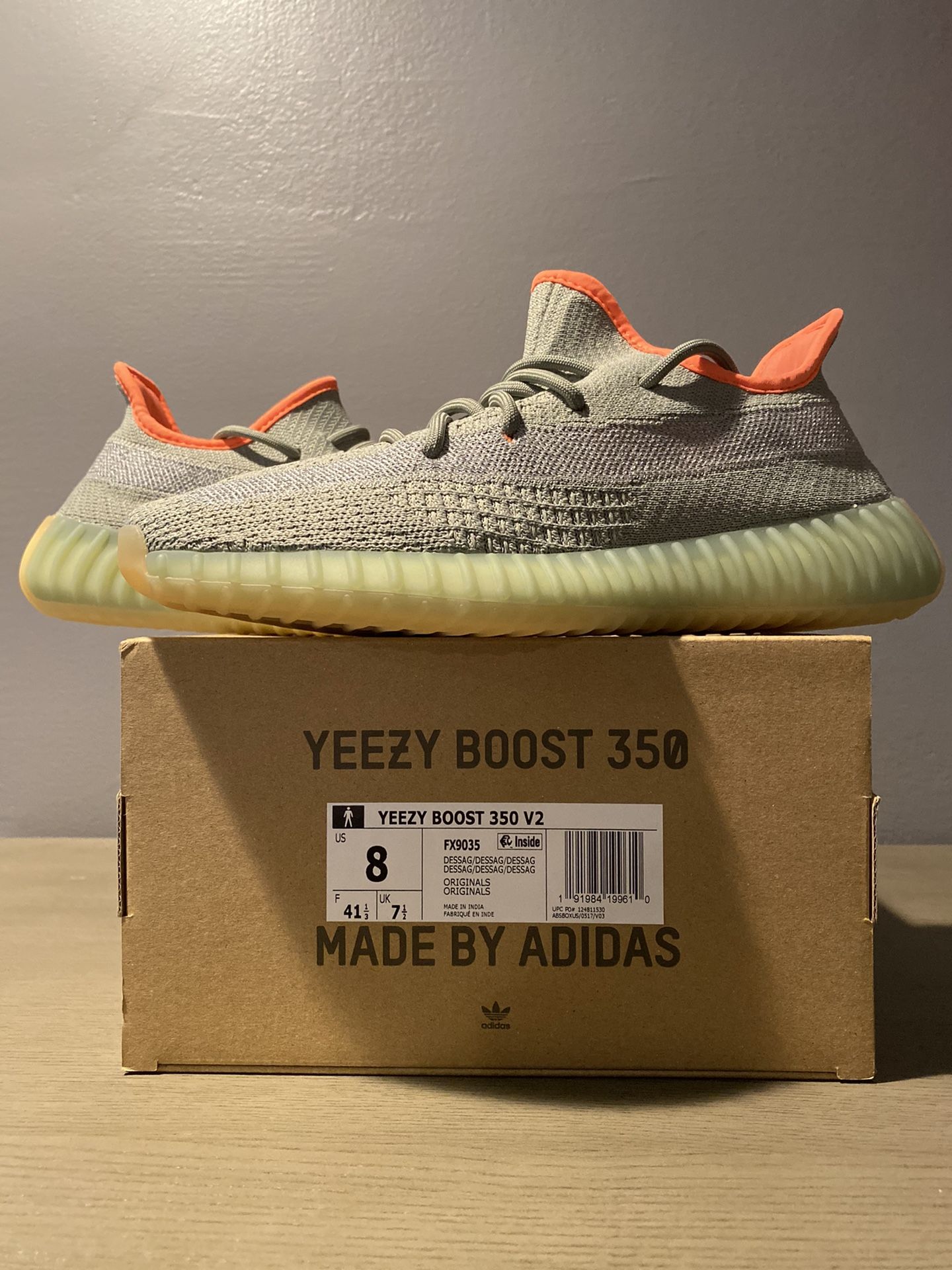 Adidas Yeezy Desert Sage size 8