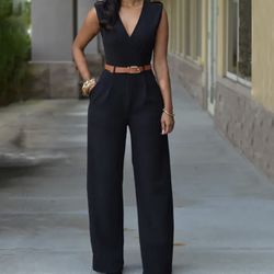 Black Slim Fit Jumpsuit 