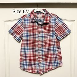 Boys Button Down Shirt Size 6-7