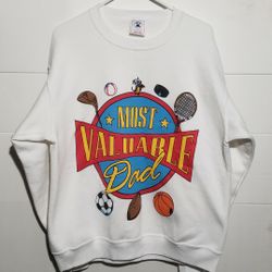 VINTAGE 90S  SWEATSHIRT PULLOVER MOST VALUABLE GRANDAD  SWEATER MENS SIZE LARGE  USA MADE 