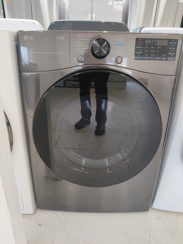 New - 7.4 Cu. Ft. Stackable Smart Electric Dryer with Steam and Built-In Intelligence - Black Ste