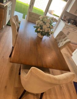 Pottery Barn, Hayes Tuftdd Upholstery Dining Chairs.