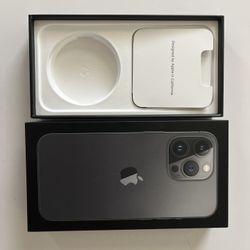 Apple iPhone 13 Pro GRAPHITE EMPTY BOX ONLY W/ Charger, Sticker & SIM Ejector