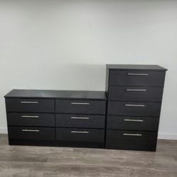 Black Dresser And Chest ⚫️ Cómoda Y Gavetero Negro 