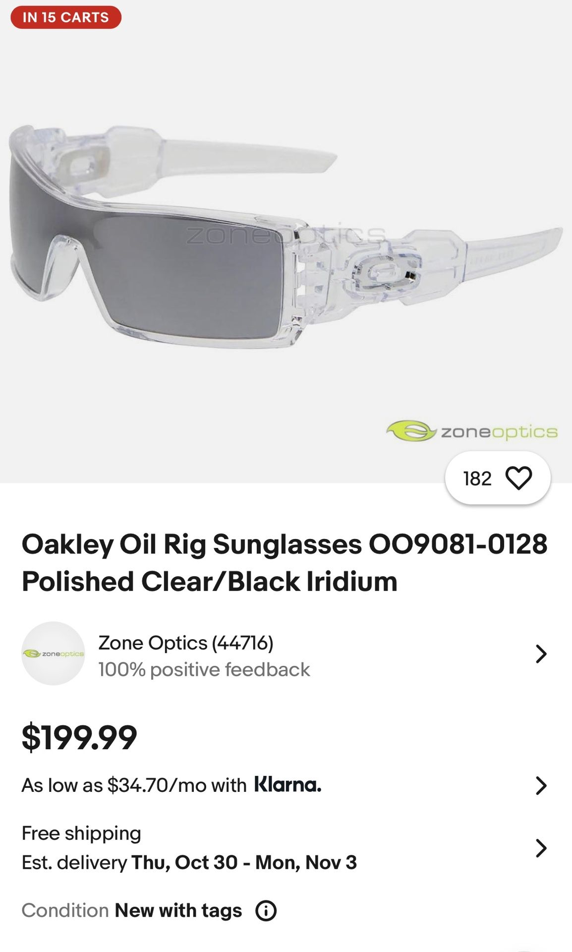 Oakley Oil Rig Sunglasses OO9081-0128 Polished Clear