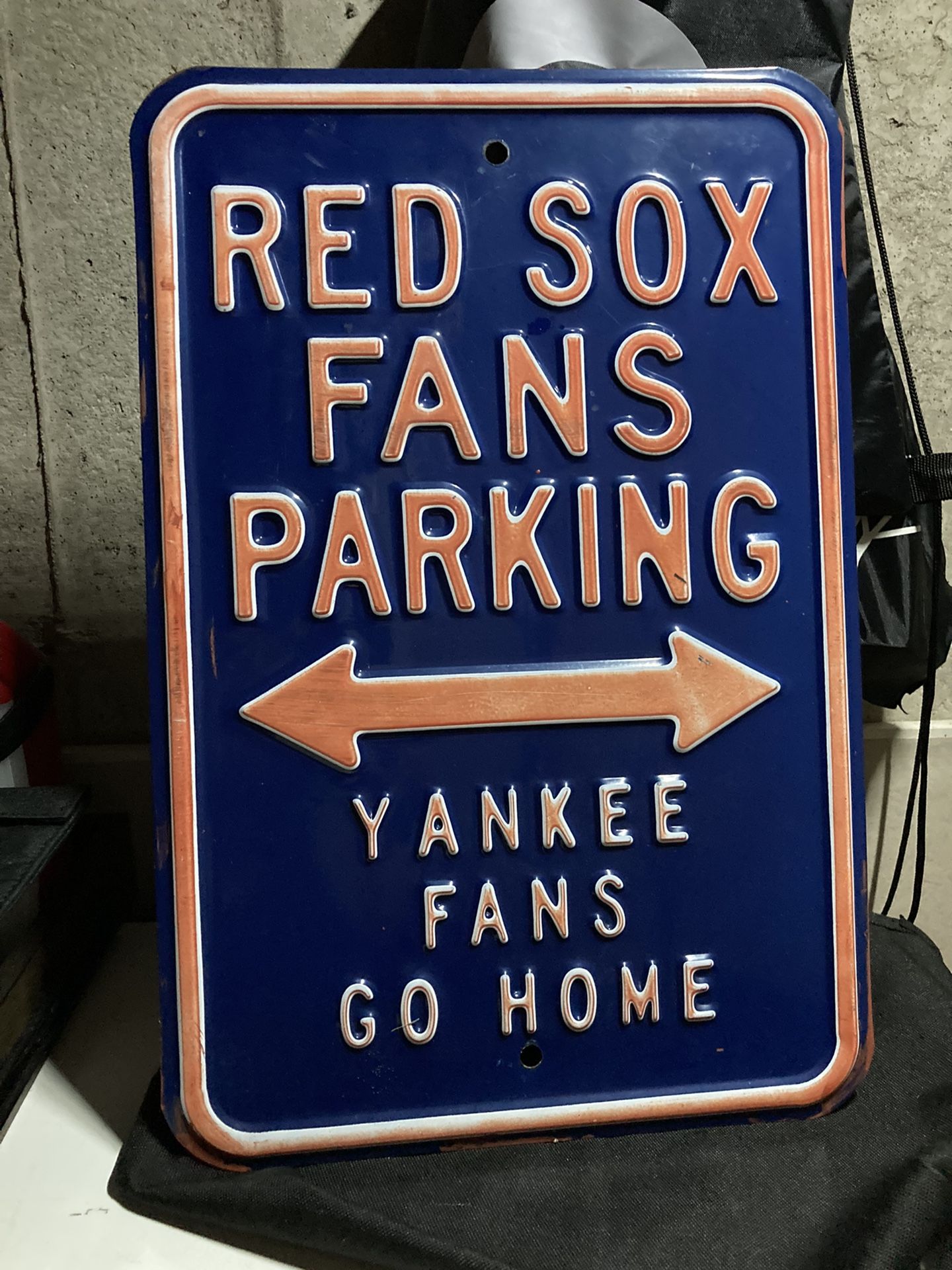 Red Sox Metal Outdoor Parking Sign
