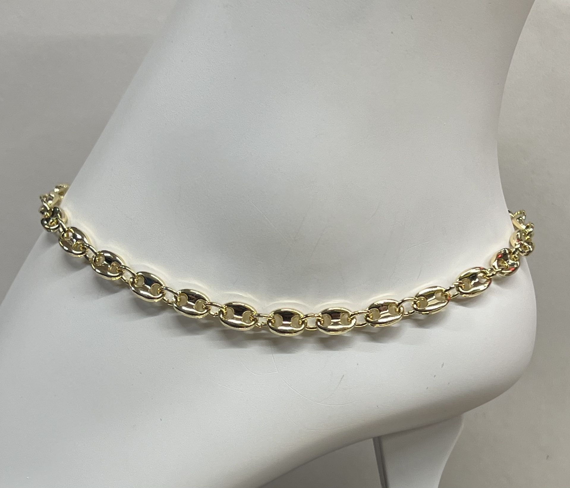🔥women anklet🔥14k gold filled puffy links anklet best quality ‼️