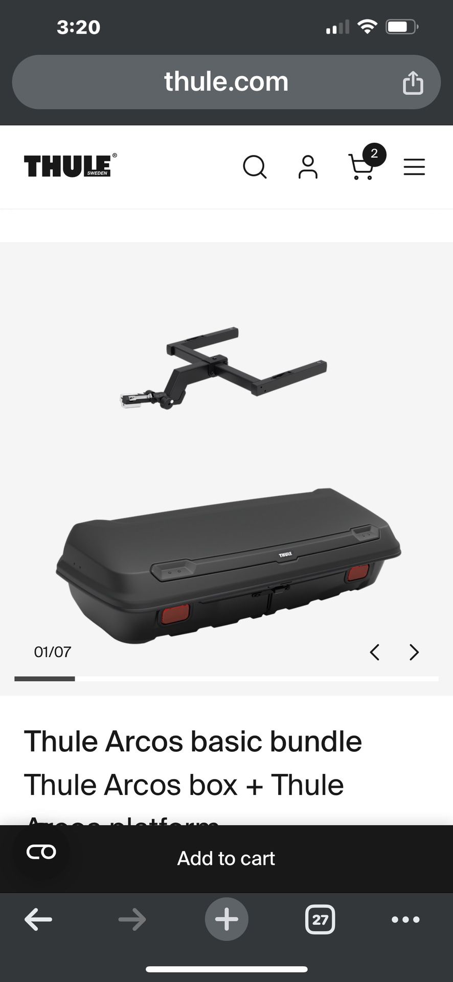 Thule Arcos Bundle Hitch Mounted Cargo Carrier