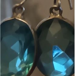 Apatite Gemstone Earrings Amazing Color Silver & Apatite  