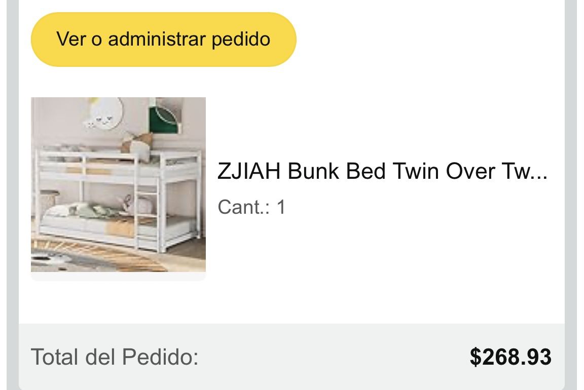 Twin Bunk Bed White New