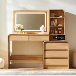❤️‍🔥 B) Makeup dressing table with 35.43 inches smart LED mirror