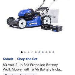Kobalt Shop the Set 80-volt, 21-in Self Propelled Battery Walk Mower with 6 Ah Battery Inclu...