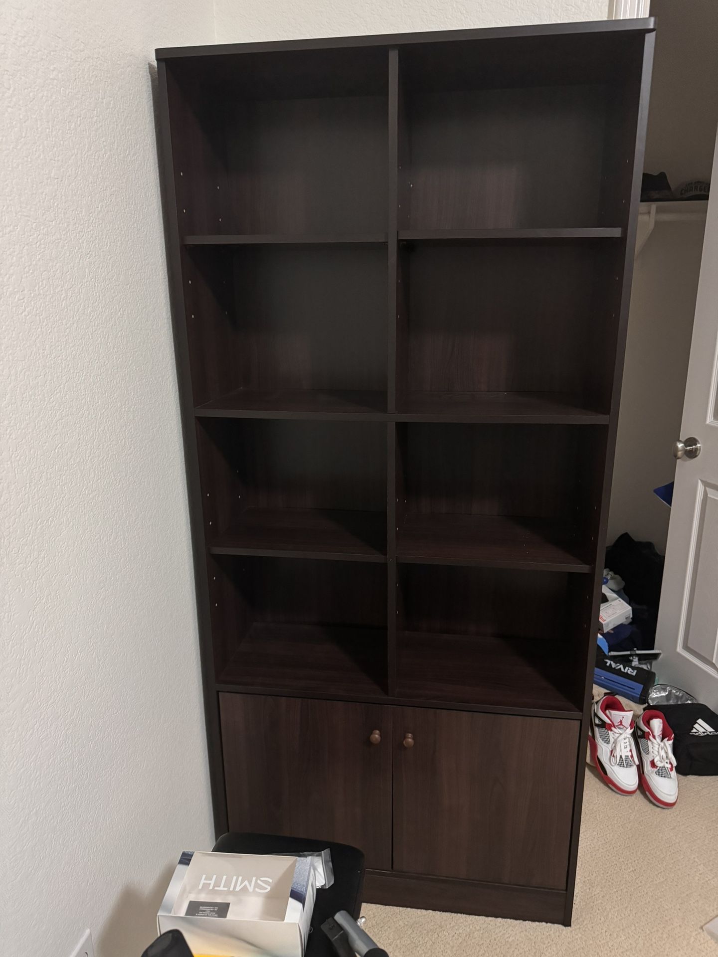 Wood shelving unit