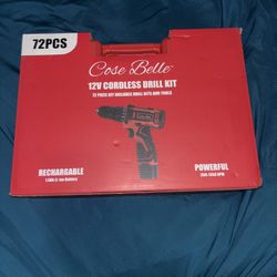 Brand New Cose Belle 12v Cordless Drill Kit 72pc