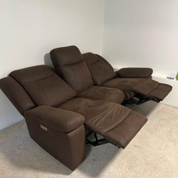Reclining microfiber couch