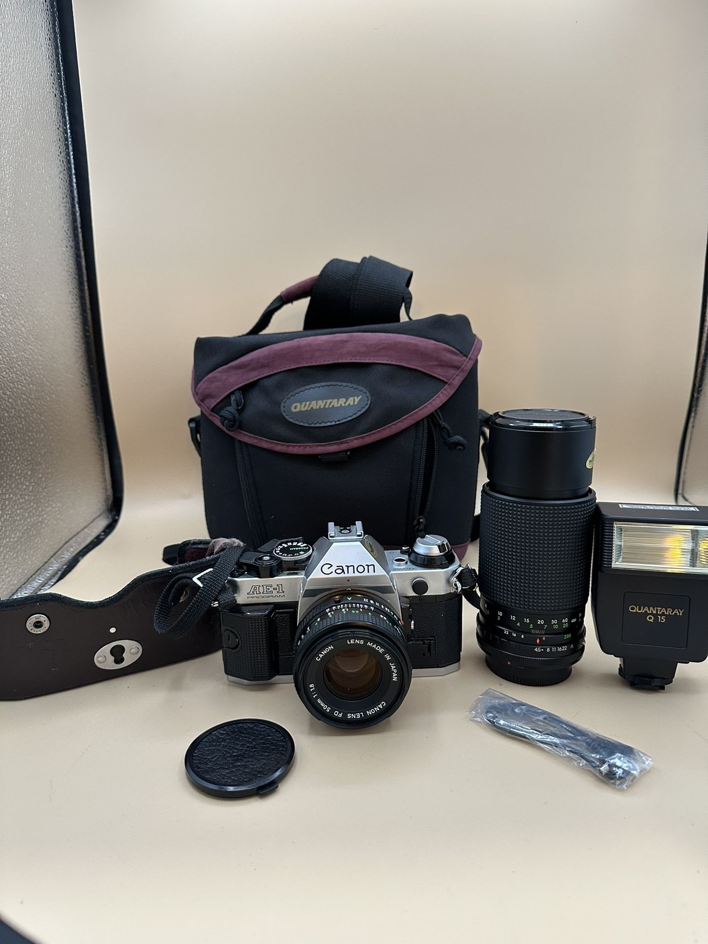 Canon AE 1 Program 35mm Camera Bundle Strap Camera Bag...
