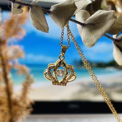 New Gorgeous Cute Vintage Crown Charm Bling Necklace Jewelry Gifts