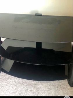 Black Glass 3-Tier TV Stand