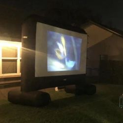 Outdoor Blow Up Tv Screen  20’ Feet  With Projector