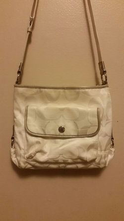 Coach purse white with pink interior