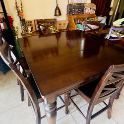 Ashley Furniture Dark Cherry Wood Dining Room set with 6 Chairs