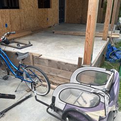 Bike And Trailer Attached 