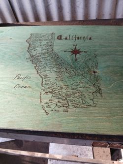 Engraved Map Of California
