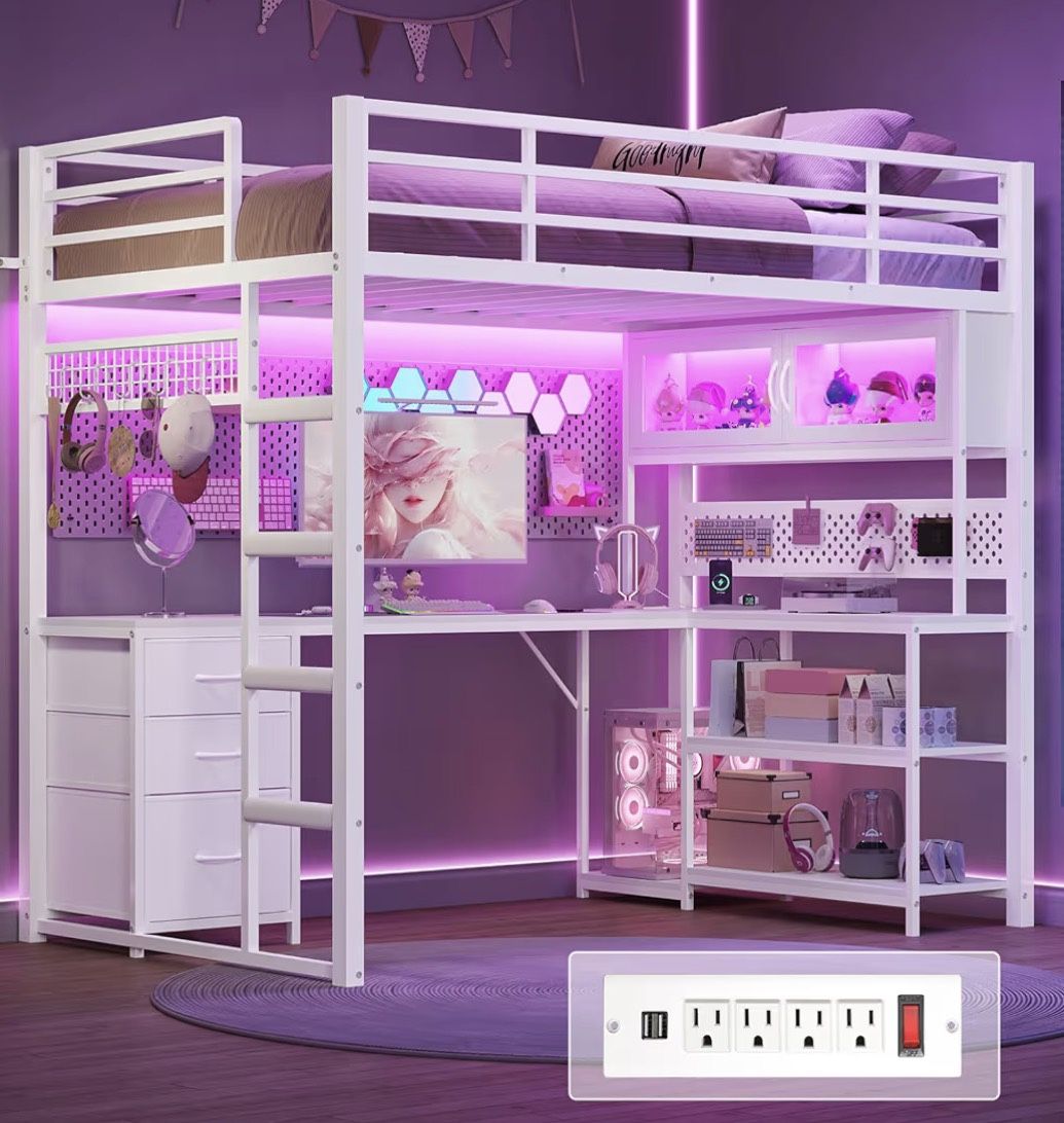 Twin White Bunk Bed
