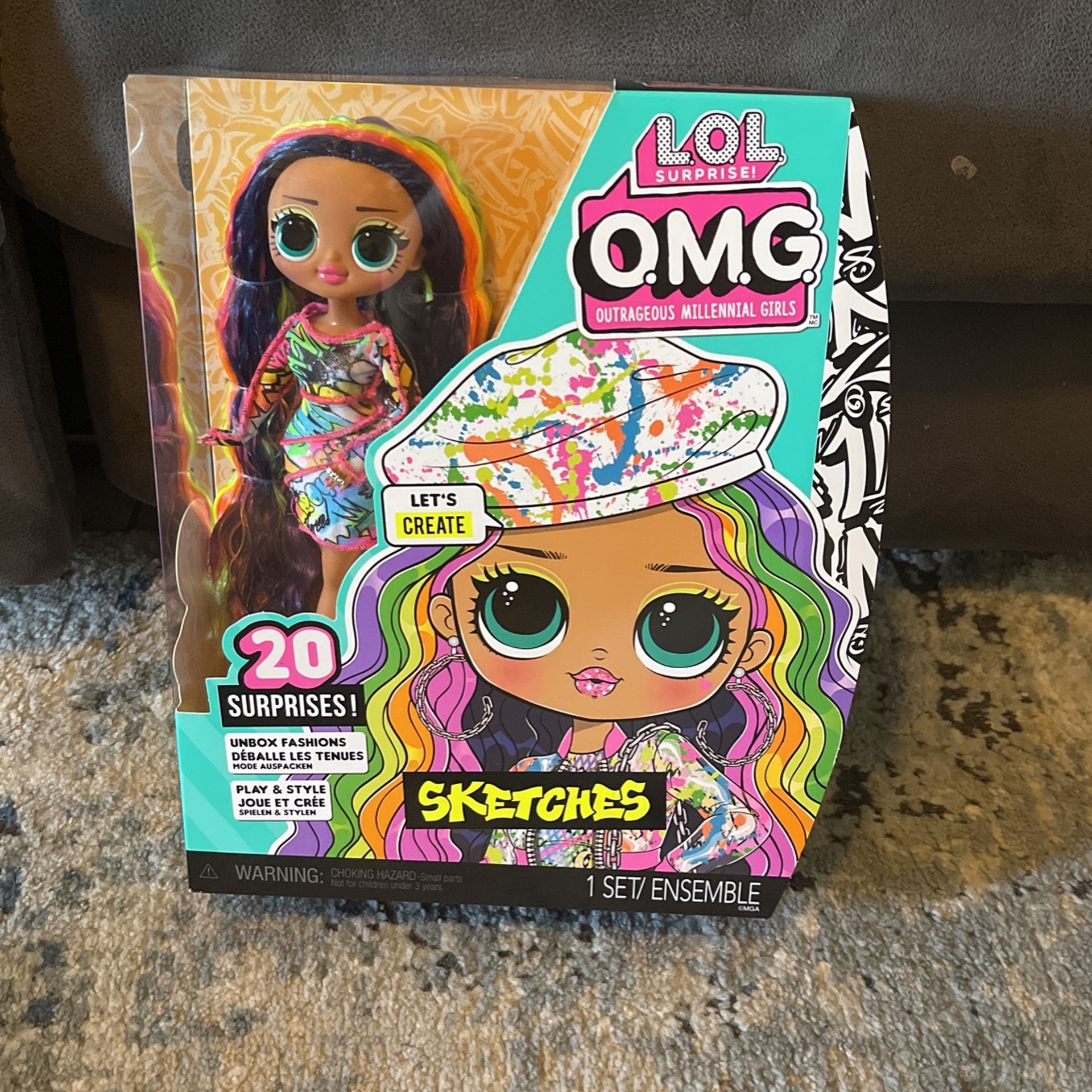 LOL Surprise OMG Sketches Fashion Doll with 20 Surprises 