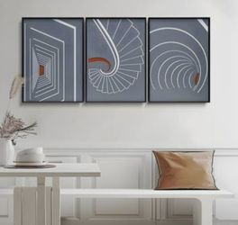 3D Wood Carving Wall Art 3 Piece Set.