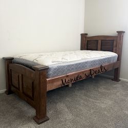 Twin Solid Wood Bed With Mattress $360